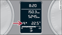 Instrument cluster: Gear-change indicator on vehicles without driver information system